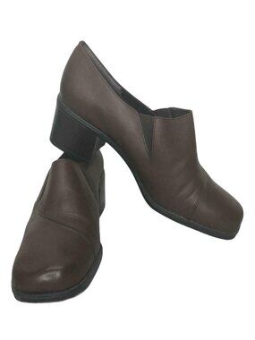 Bellini Sport Shoes Womens 11M Sally Brown Leather Slip On Loafer Chunky Heel